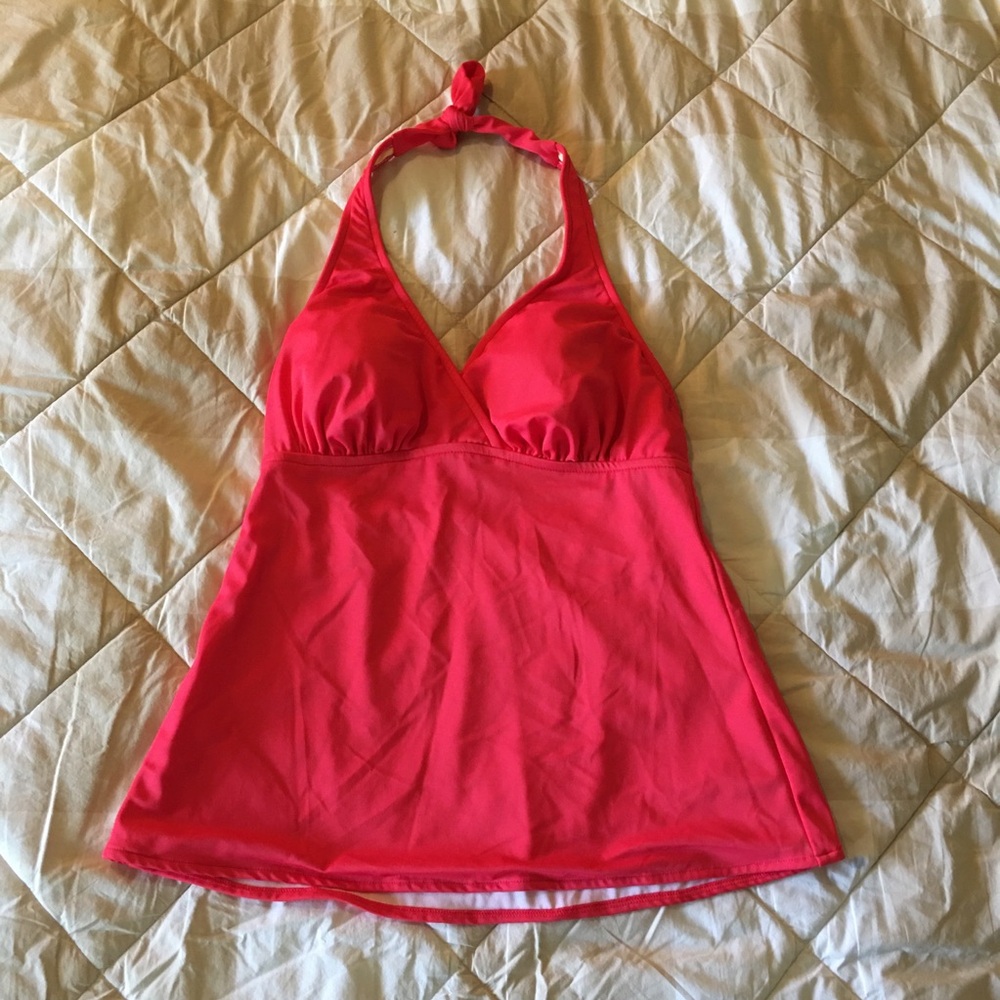 Miraclesuit Vibrant Coral Halter Tankini Top Size 10